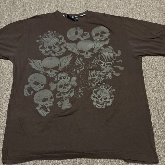 Blac Label Raised Skulls T-shirt 3XL Black Short Sleeve Tee - Embossed Skulls - Picture 1 of 8